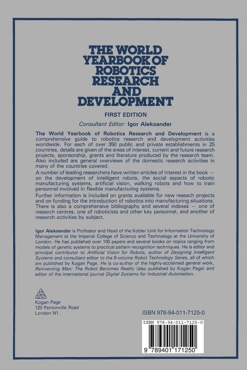 Produktbild: The World Yearbook of Robotics Research and Development