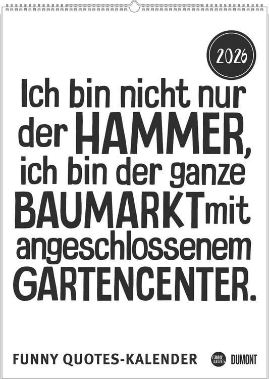 Produktbild: Funny Quotes-Kalender 2026 – Typo-Kalender – Poster-Format 50 x 70 cm