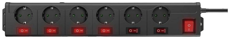 Produktbild: Hama 00223160 Steckdosenleiste mit Schalter Schwarz Schutzkontakt 1St.