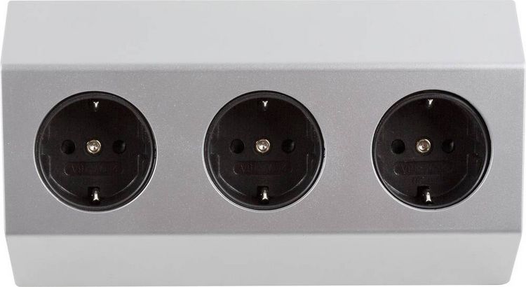 Produktbild: Heitronic 500071 Steckdosenleiste Wei&szlig;, Silber 1St.