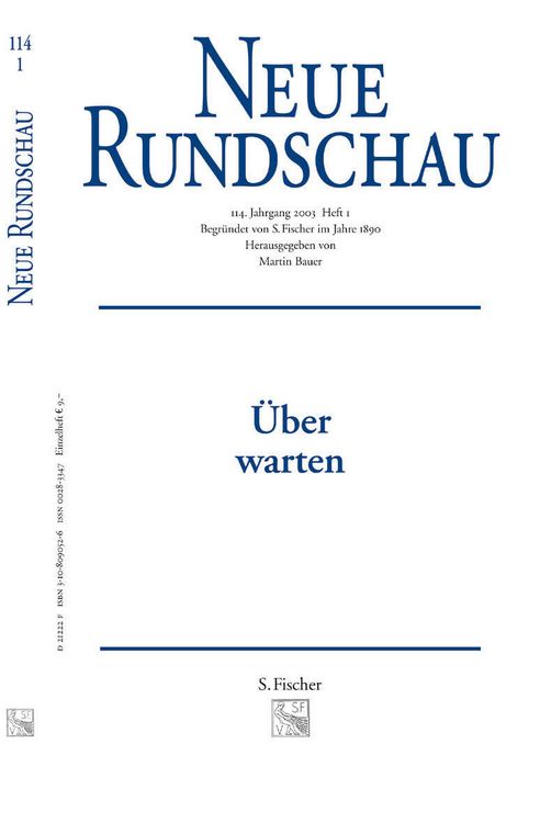 Produktbild: Neue Rundschau 2003/1