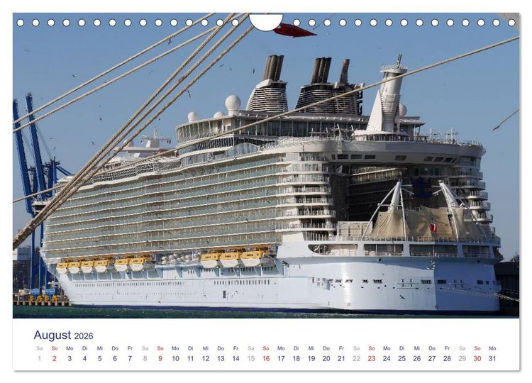 Produktbild: Giganten der Meere - Kreuzfahrtschiffe (Wandkalender 2026 DIN A4 quer), CALVENDO Monatskalender