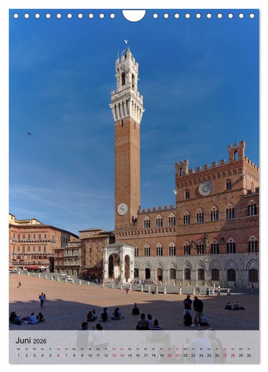 Produktbild: Siena - Die Toskana in Hochform (Wandkalender 2026 DIN A4 hoch), CALVENDO Monatskalender