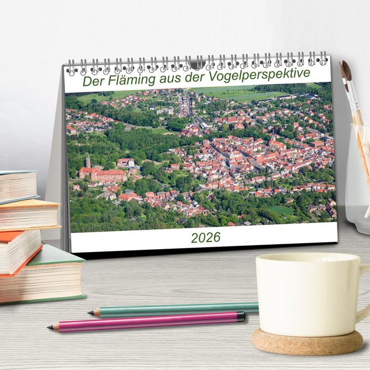 Produktbild: Der Fl&auml;ming aus der Vogelperspektive (Tischkalender 2026 DIN A5 quer), CALVENDO Monatskalender