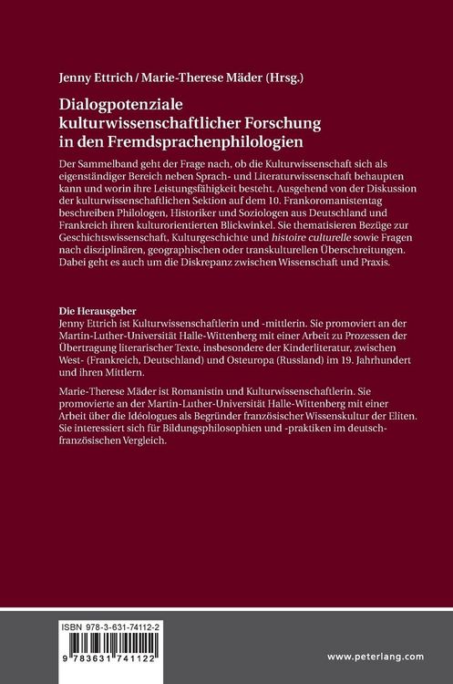 Produktbild: Dialogpotenziale kulturwissenschaftlicher Forschung in den Fremdsprachenphilologien