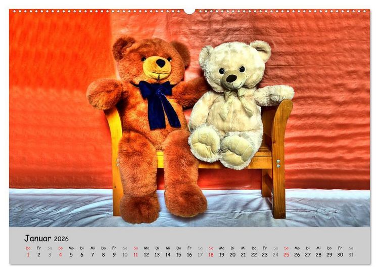 Produktbild: TEDDYB&Auml;R, OH TEDDYB&Auml;R... (hochwertiger Premium Wandkalender 2026 DIN A2 quer), Kunstdruck in Hochglanz