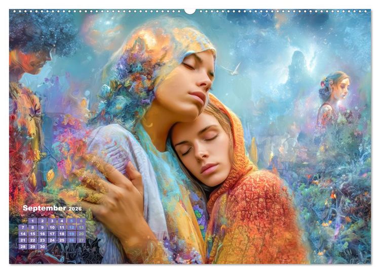 Produktbild: Zeichen der Liebe &ndash; Malerische Fantasiewerke (hochwertiger Premium Wandkalender 2026 DIN A2 quer), Kunstdruck in Hochglanz