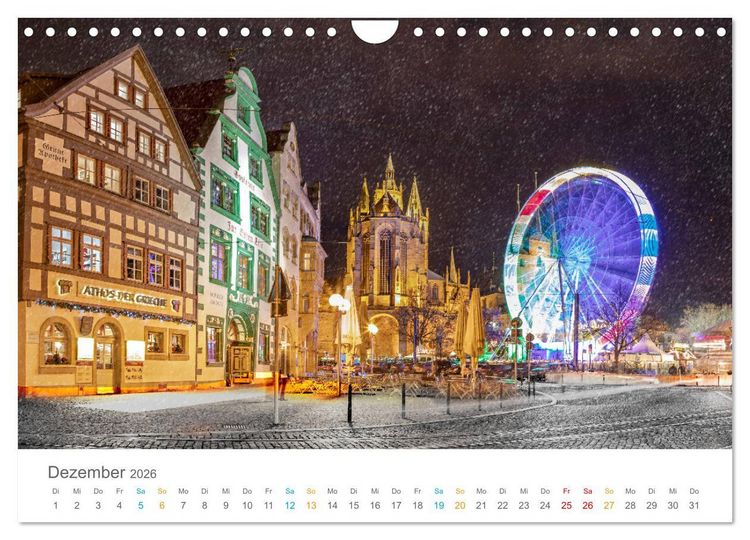 Produktbild: Erfurt - Stadt der T&uuml;rme (Wandkalender 2026 DIN A4 quer), CALVENDO Monatskalender