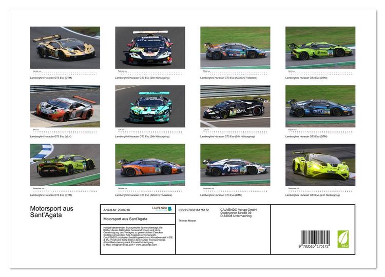 Produktbild: Motorsport aus Sant&rsquo;Agata (Wandkalender 2026 DIN A3 quer), CALVENDO Monatskalender