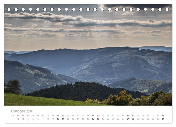 Produktbild: Sauerl&auml;nder Berge (Tischkalender 2026 DIN A5 quer), CALVENDO Monatskalender