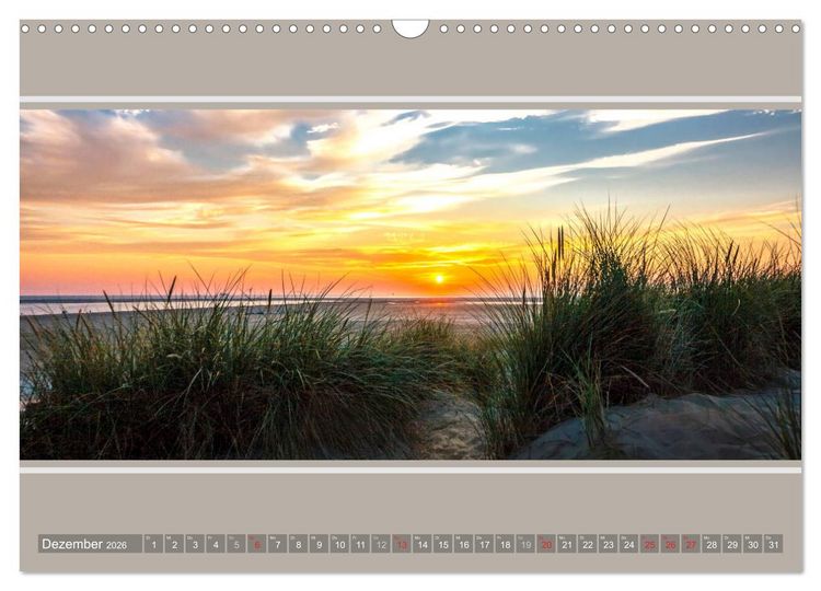 Produktbild: Strandblicke Borkum und Norderney (Wandkalender 2026 DIN A3 quer), CALVENDO Monatskalender