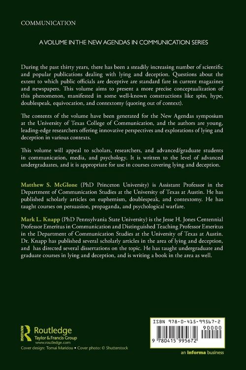 Produktbild: The Interplay of Truth and Deception