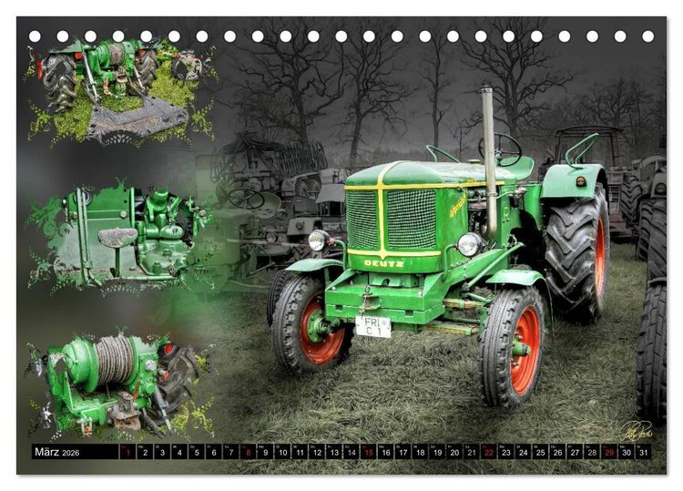 Produktbild: Oldtimer - Traktoren (Tischkalender 2026 DIN A5 quer), CALVENDO Monatskalender