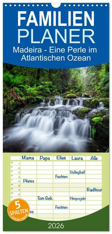 Produktbild: Familienplaner 2026 - Madeira - Eine Perle im Atlantischen Ozean mit 5 Spalten (Wandkalender, 21 x 45 cm) CALVENDO