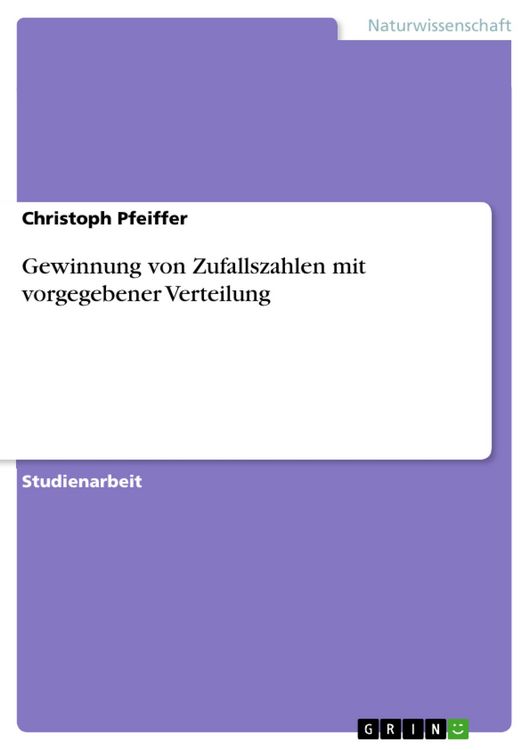 Produktbild: Gewinnung von Zufallszahlen mit vorgegebener Verteilung
