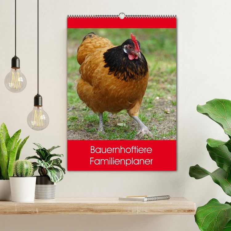 Produktbild: Bauernhoftiere Familienplaner (Wandkalender 2026 DIN A2 hoch), CALVENDO Monatskalender