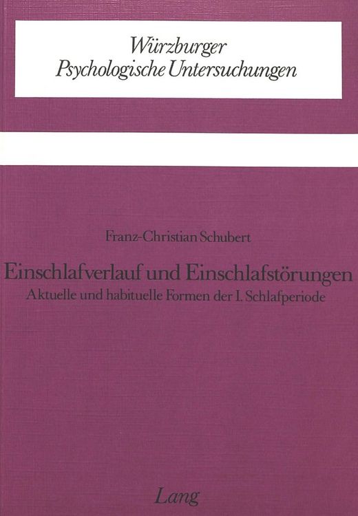 Produktbild: Einschlafverlauf und Einschlafstoerungen