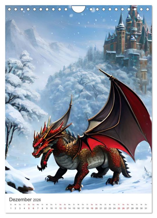 Produktbild: Die Magie der Drachen - Mystisches und Schauriges (Wandkalender 2026 DIN A4 hoch), CALVENDO Monatskalender