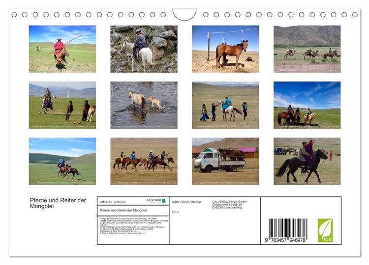 Produktbild: Pferde und Reiter der Mongolei (Wandkalender 2026 DIN A4 quer), CALVENDO Monatskalender