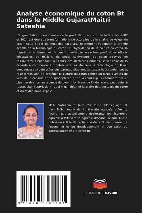 Produktbild: Analyse &eacute;conomique du coton Bt dans le Middle GujaratMaitri Satashia