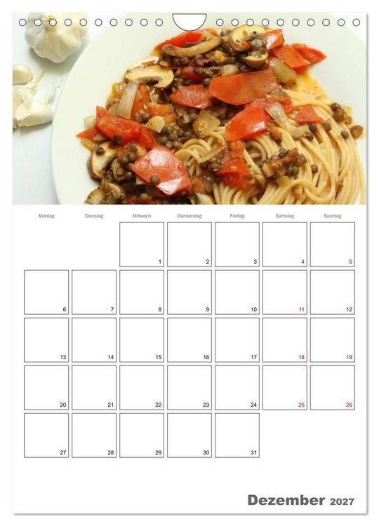 Produktbild: Pasta mit Gem&uuml;se (Wandkalender 2027 DIN A4 hoch), CALVENDO Monatskalender