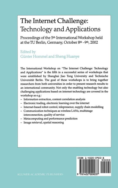 Produktbild: The Internet Challenge: Technology and Applications