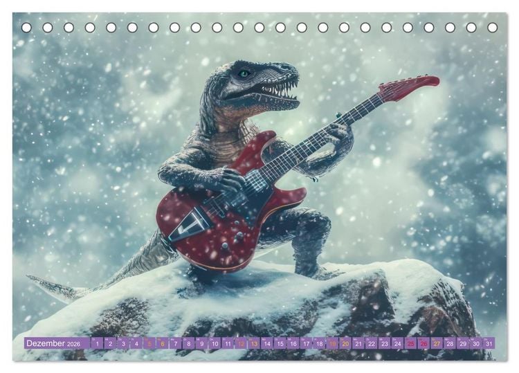 Produktbild: Dinos rocken ab (Tischkalender 2026 DIN A5 quer), CALVENDO Monatskalender