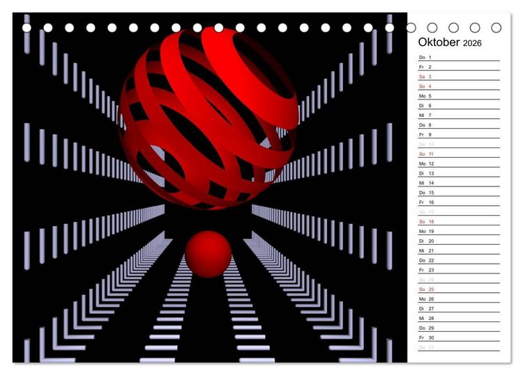 Produktbild: Mit Geometrie durch das Jahr (Tischkalender 2026 DIN A5 quer), CALVENDO Monatskalender