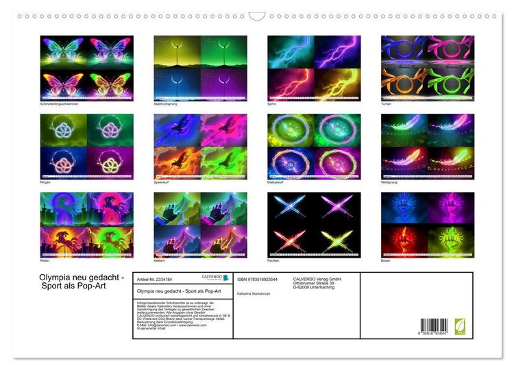 Produktbild: Olympia neu gedacht - Sport als Pop-Art (Wandkalender 2027 DIN A2 quer), CALVENDO Monatskalender