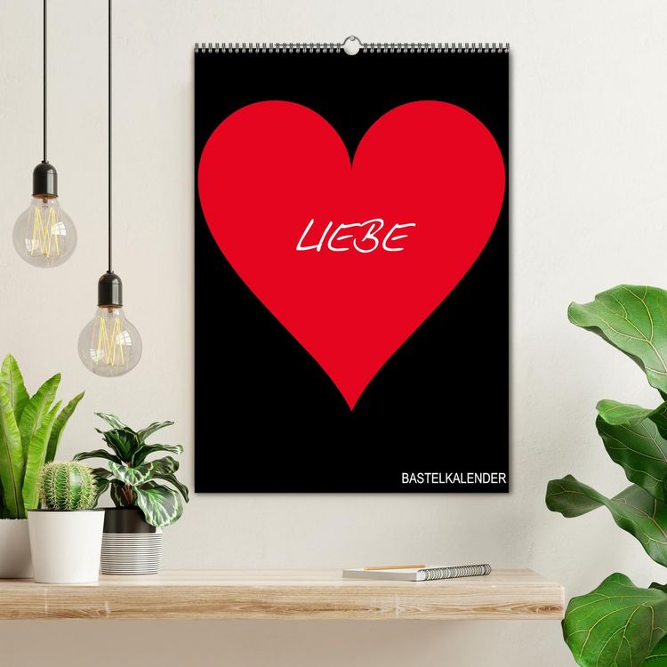 Produktbild: Foto- und Bastelkalender &bdquo;LIEBE&ldquo; in der Farbe Schwarz (Wandkalender 2026 DIN A2 hoch), CALVENDO Monatskalender