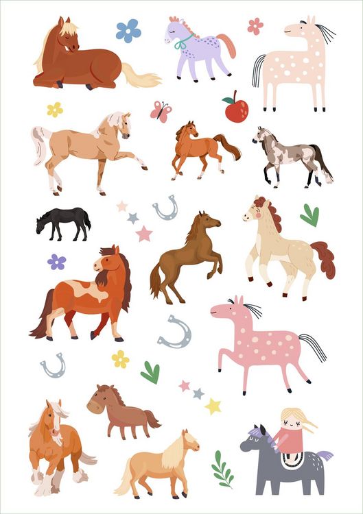 Produktbild: Glanz-Sticker &ndash; Pferde