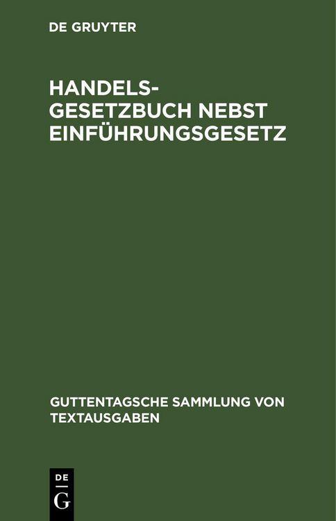 Produktbild: Handelsgesetzbuch nebst Einf&uuml;hrungsgesetz