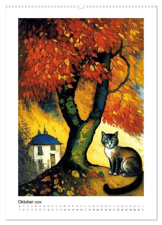 Produktbild: Katzengem&auml;lde (hochwertiger Premium Wandkalender 2026 DIN A2 hoch), Kunstdruck in Hochglanz