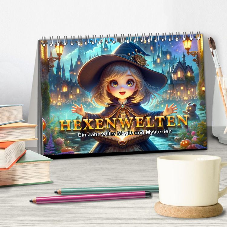 Produktbild: Hexenwelten: Ein Jahr voller Magie und Mysterien (Tischkalender 2026 DIN A5 quer), CALVENDO Monatskalender