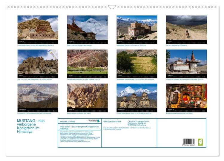 Produktbild: MUSTANG - das verborgene K&ouml;nigreich im Himalaya (Wandkalender 2026 DIN A2 quer), CALVENDO Monatskalender
