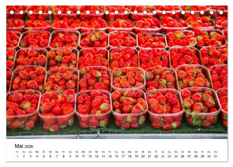 Produktbild: March&eacute; hebdomadaire - Ein Rundgang &uuml;ber einen franz&ouml;sischen Wochenmarkt (Tischkalender 2026 DIN A5 quer), CALVENDO Monatskalender