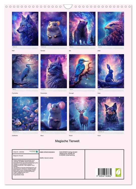 Produktbild: Magische Tierwelt (Wandkalender 2026 DIN A3 hoch), CALVENDO Monatskalender