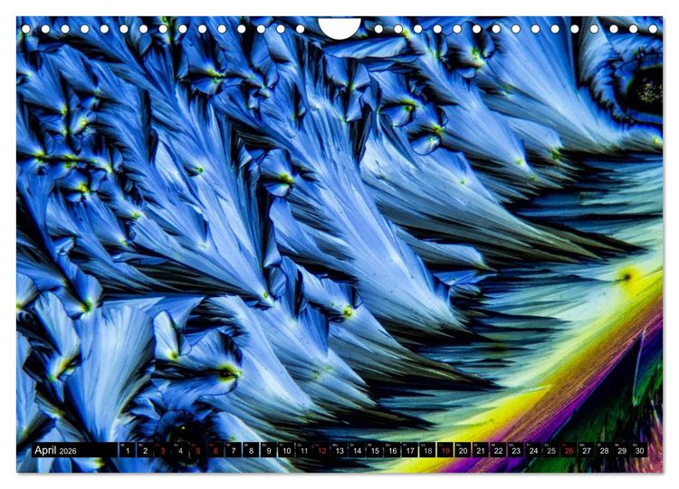 Produktbild: Mikrokristalle in polarisiertem Licht (Wandkalender 2026 DIN A4 quer), CALVENDO Monatskalender