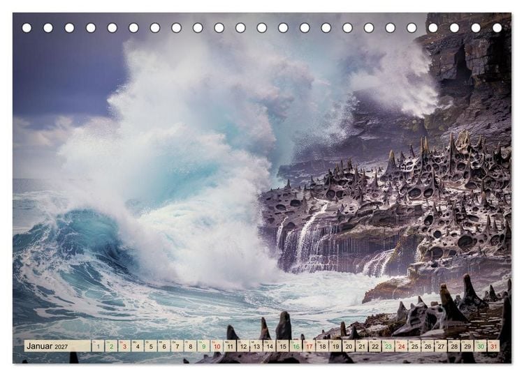 Produktbild: Gef&auml;hrliche Brandung (Tischkalender 2027 DIN A5 quer), CALVENDO Monatskalender