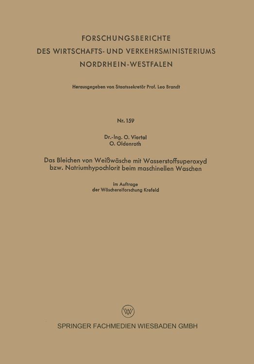 Produktbild: Das Bleichen von Wei&szlig;w&auml;sche mit Wasserstoffsuperoxyd bzw. Natriumhypochlorit beim maschinellen Waschen