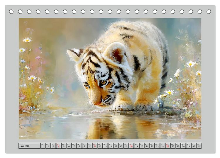 Produktbild: Tigerbabys. Kleine J&auml;ger erkunden die Welt (Tischkalender 2027 DIN A5 quer), CALVENDO Monatskalender