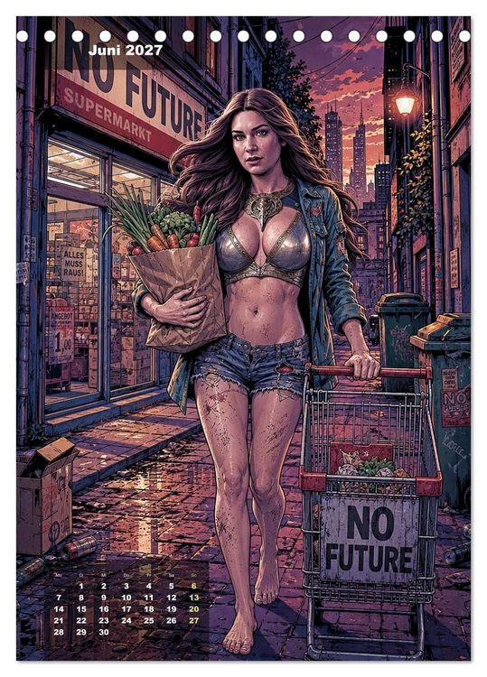 Produktbild: No Future: Dystopische Street-Art Graphic Novel (Tischkalender 2027 DIN A5 hoch), CALVENDO Monatskalender