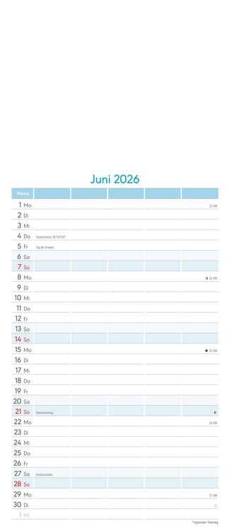 Produktbild: Kreativ-Kalender Familienplaner 2026 - 5 Spalten - 19,5x45 cmFoto, Malen, Basteln - datiert - Kreativkalender - Foto-Kalender - Familienkalender - Wan