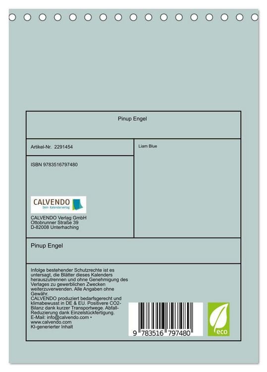 Produktbild: Pinup Engel (Tischkalender 2027 DIN A5 hoch), CALVENDO Monatskalender