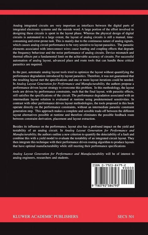 Produktbild: Analog Layout Generation for Performance and Manufacturability