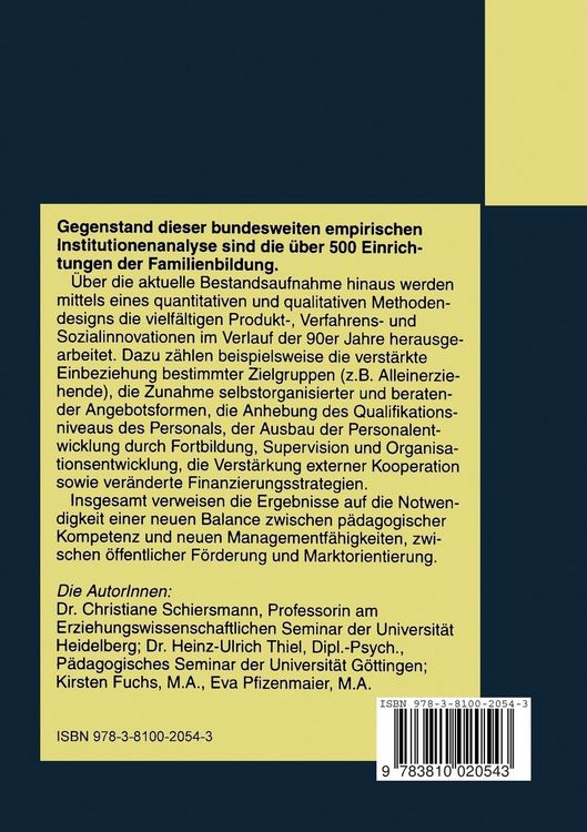 Innovationen in Einrichtungen der Familienbildung