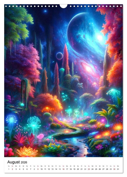 Produktbild: Astronomie Visionen - Ein von KI erschaffenes Panorama des Kosmos (Wandkalender 2026 DIN A3 hoch), CALVENDO Monatskalender