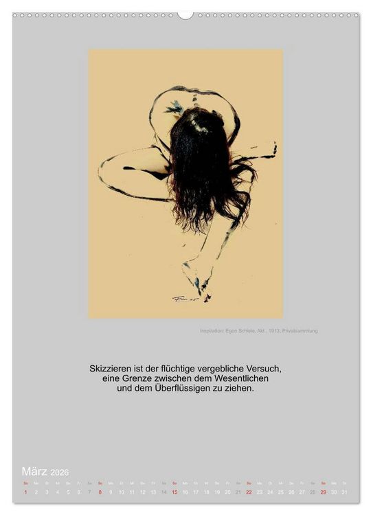 Produktbild: EROTISCHE BODYPAINTING ZITATE - HOMMAGE AN KLIMT, SCHIELE UND PICASSO (hochwertiger Premium Wandkalender 2026 DIN A2 hoch), Kunstdruck in Hochglanz