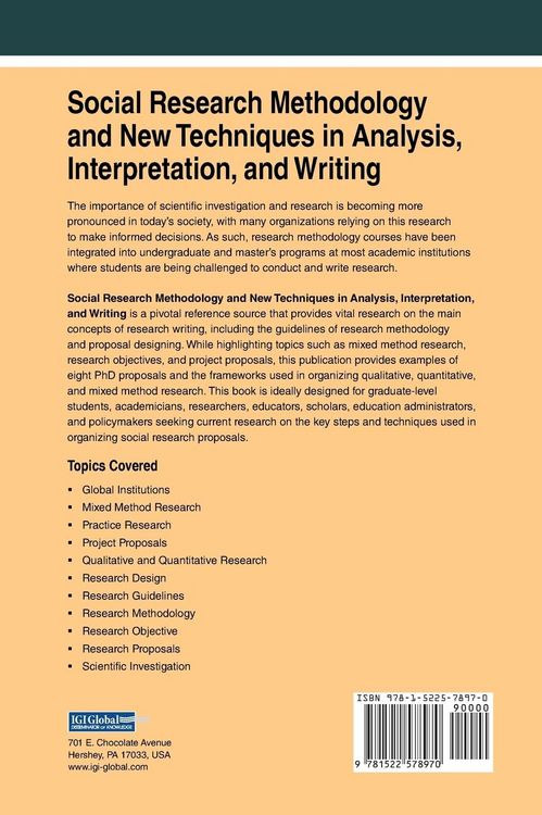 Produktbild: Social Research Methodology and New Techniques in Analysis, Interpretation, and Writing