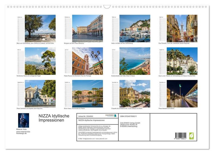 Produktbild: NIZZA Idyllische Impressionen (Wandkalender 2026 DIN A2 quer), CALVENDO Monatskalender